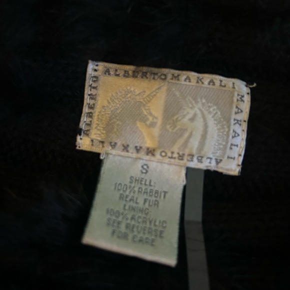 Alberto Makali Black Fur Vest With Fringe and Pockets - Picture 10 of 13